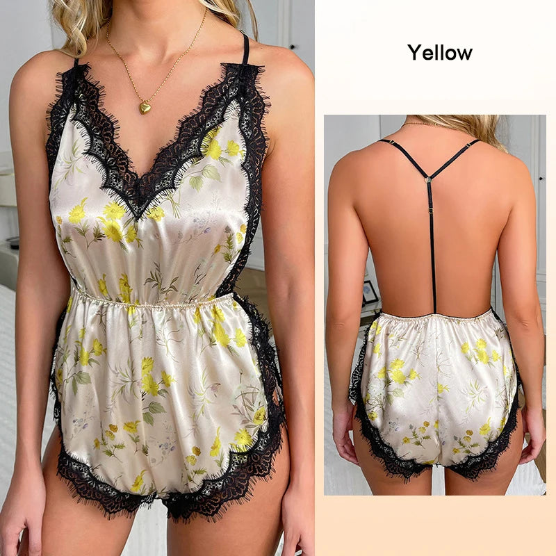 V-Neck One-Piece Pajama