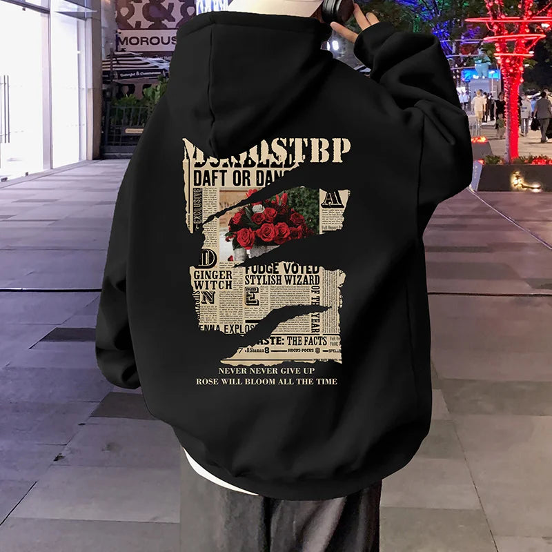 Oversized Letter Print Hoodie