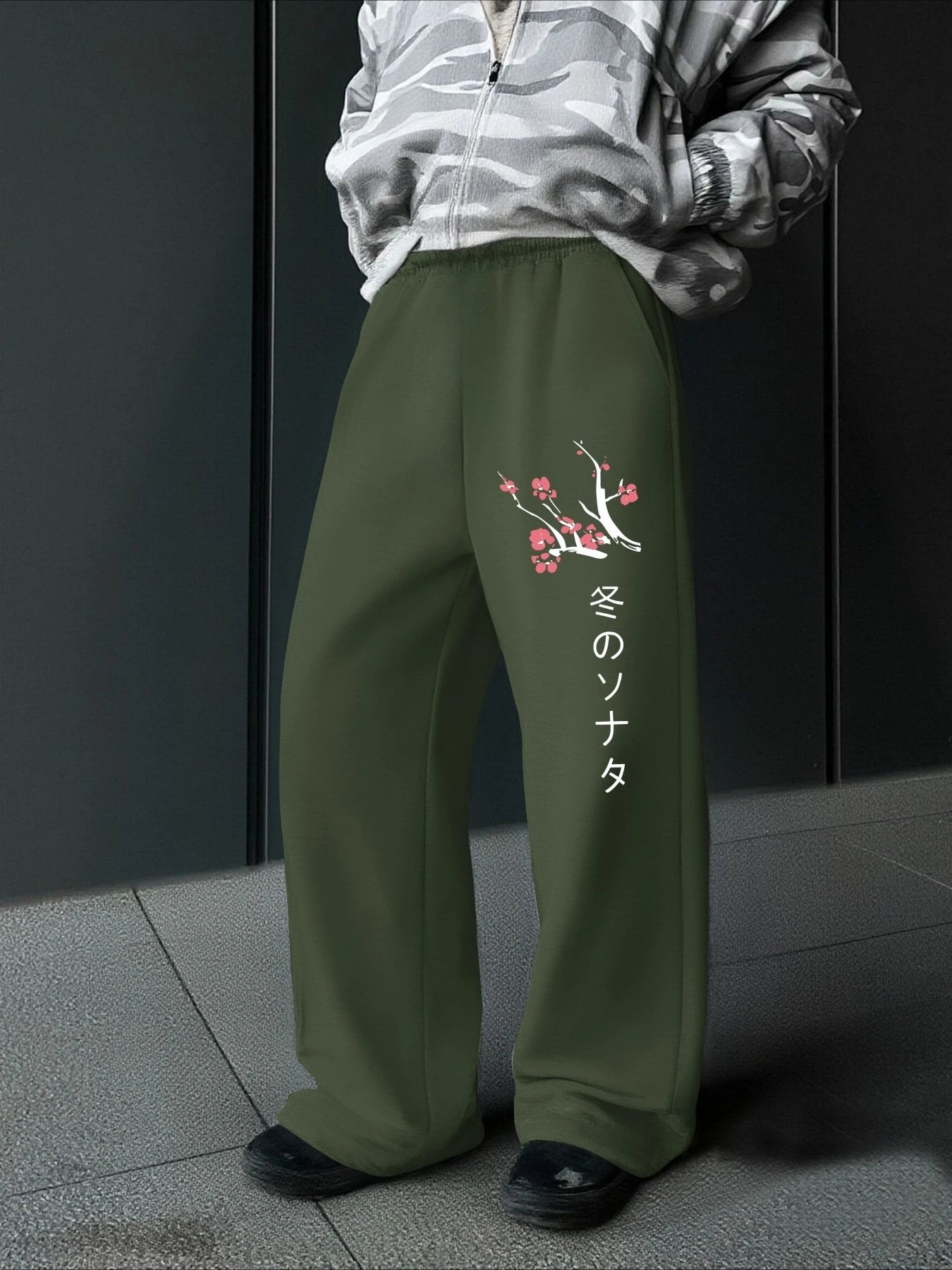 Japanese Dragon Print Wide Leg Casual Pants for Men and Women Tokyo Hanzi Street Wear Harajuku 3D Loose Casual Pants