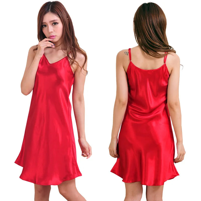 Oversized Satin Strap Nightgown