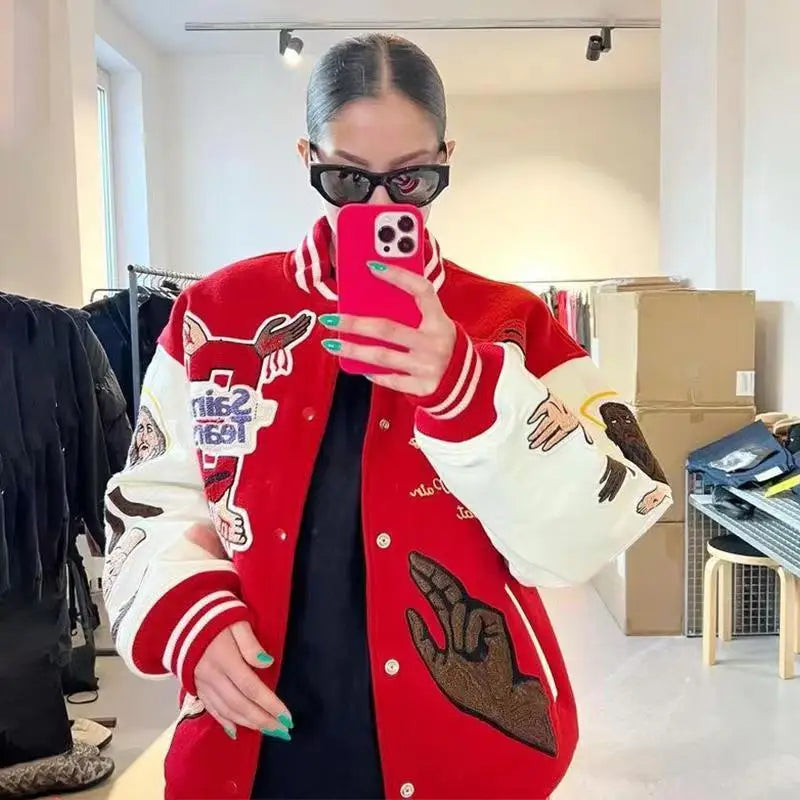 Vintage Patchwork Varsity Jacket