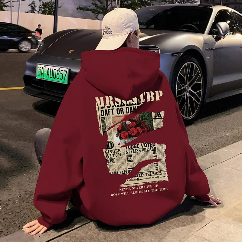 Oversized Letter Print Hoodie