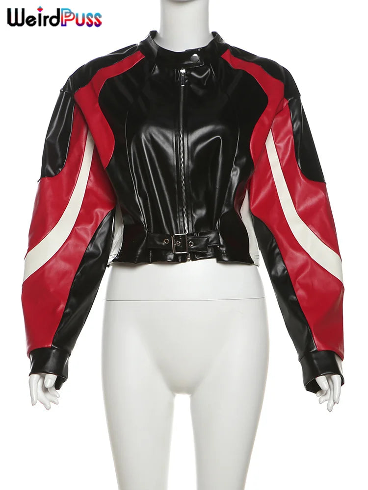Weird Puss Cropped Varsity Jacket