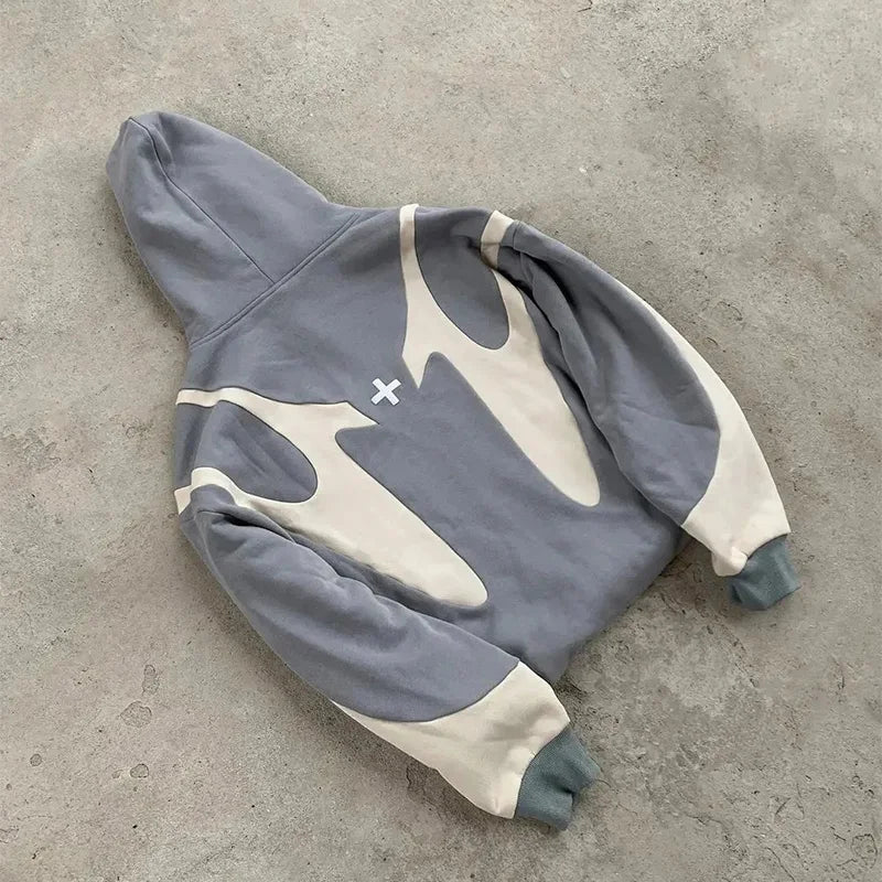 Devil Pattern Zip Hoodie
