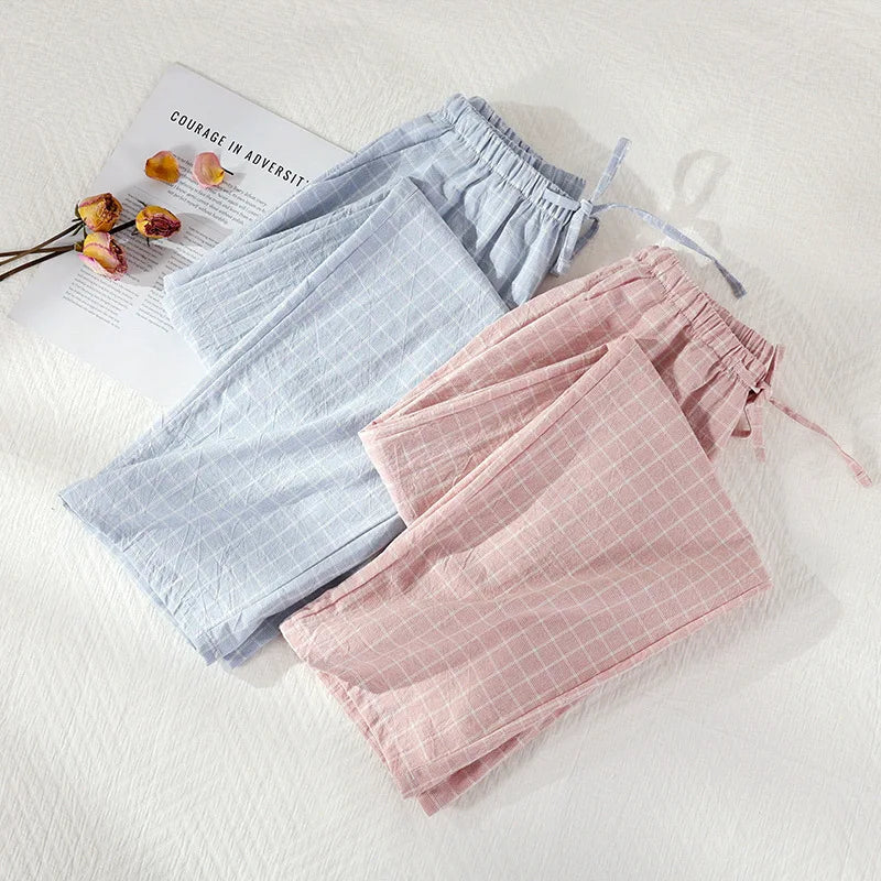 Plaid Cotton Pajama Pants