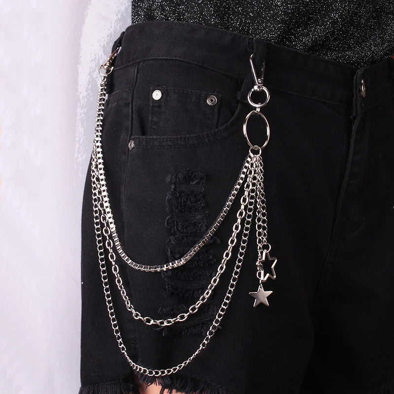 Punk Skull Chain Keychain
