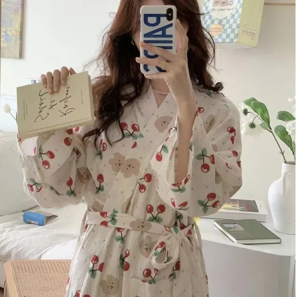 Cherry Bear Morning Robe