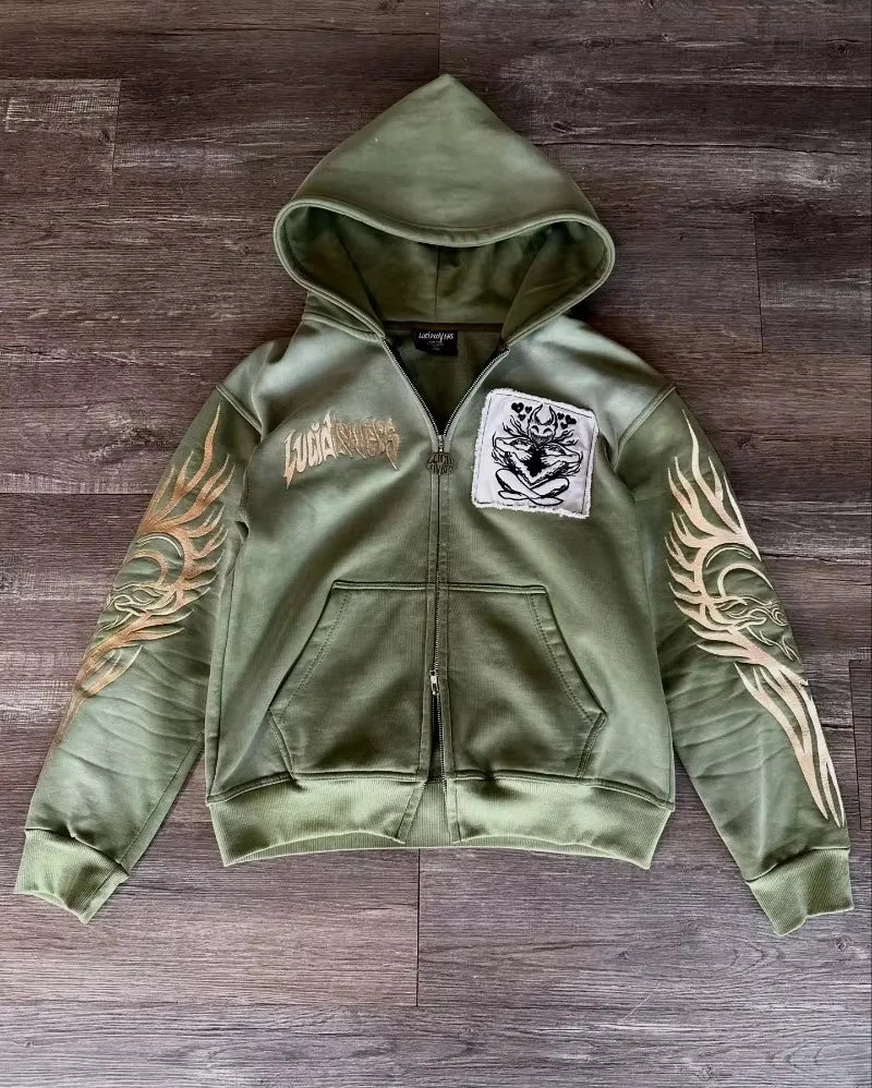 Gothic Letter Patch Hoodie