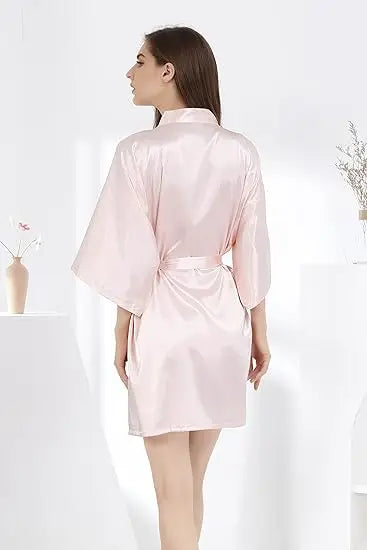 Navy Blue Silk Robe