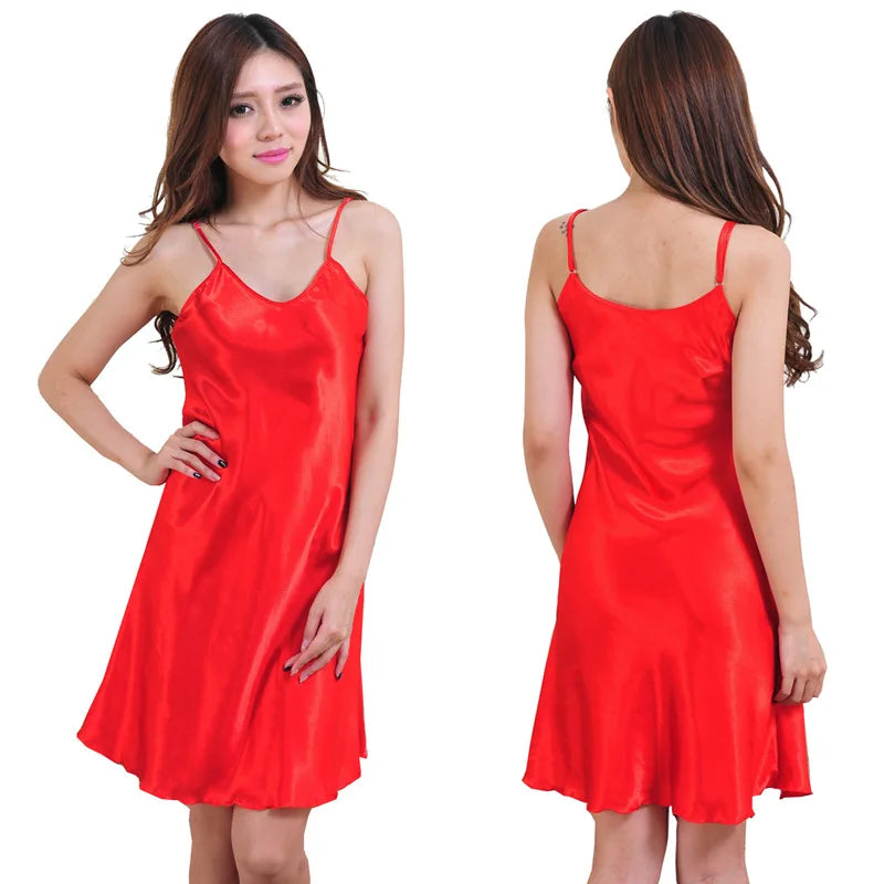 Oversized Satin Strap Nightgown