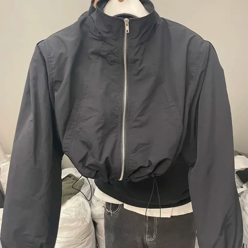 Vintage Cropped Windbreaker Jacket