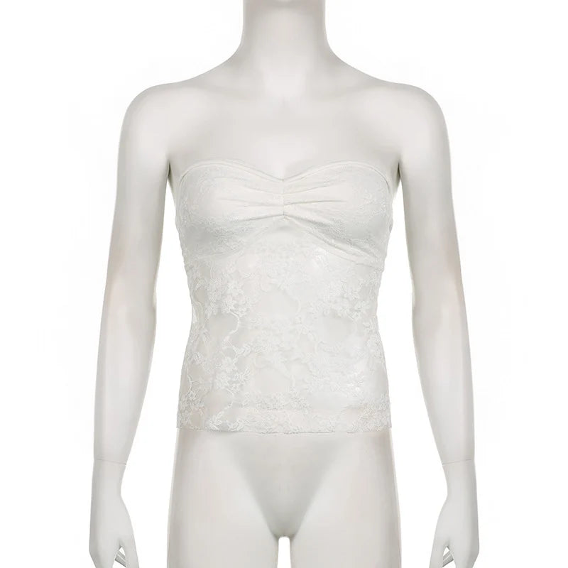 Sheer Lace Tube Top