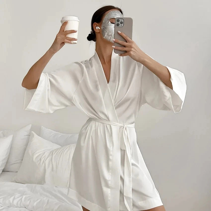Rose Stripe Morning Robe