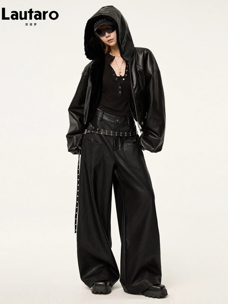 Reversible Faux Fur Leather Jacket