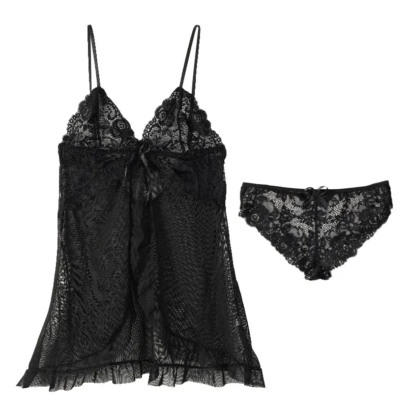 Black Lace Babydoll Nightdress