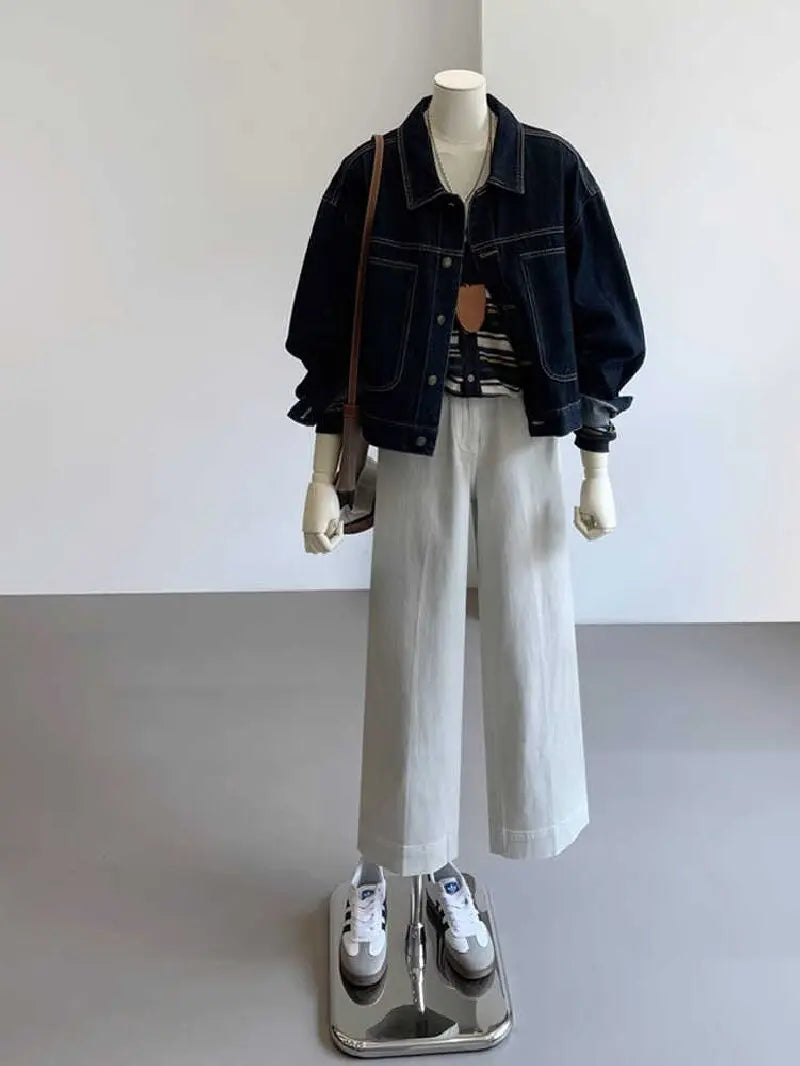 Washed Oversized Denim Workwear Jacket