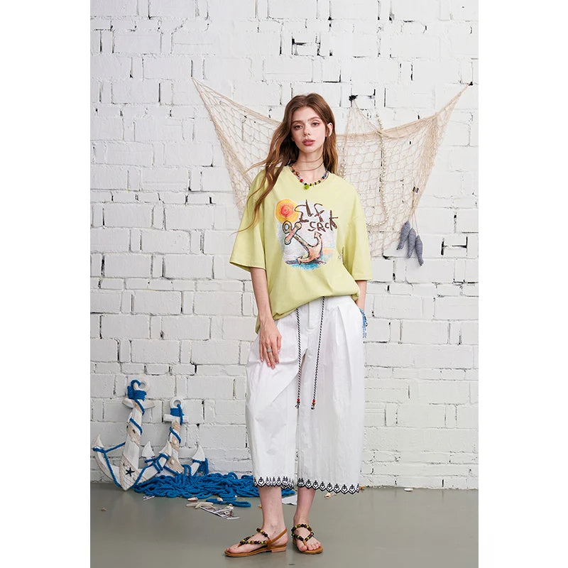 Anchor Print Oversized Tee