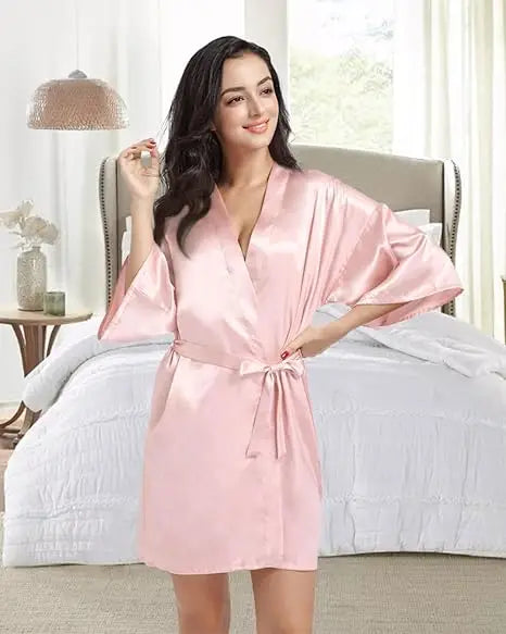 Navy Blue Silk Robe