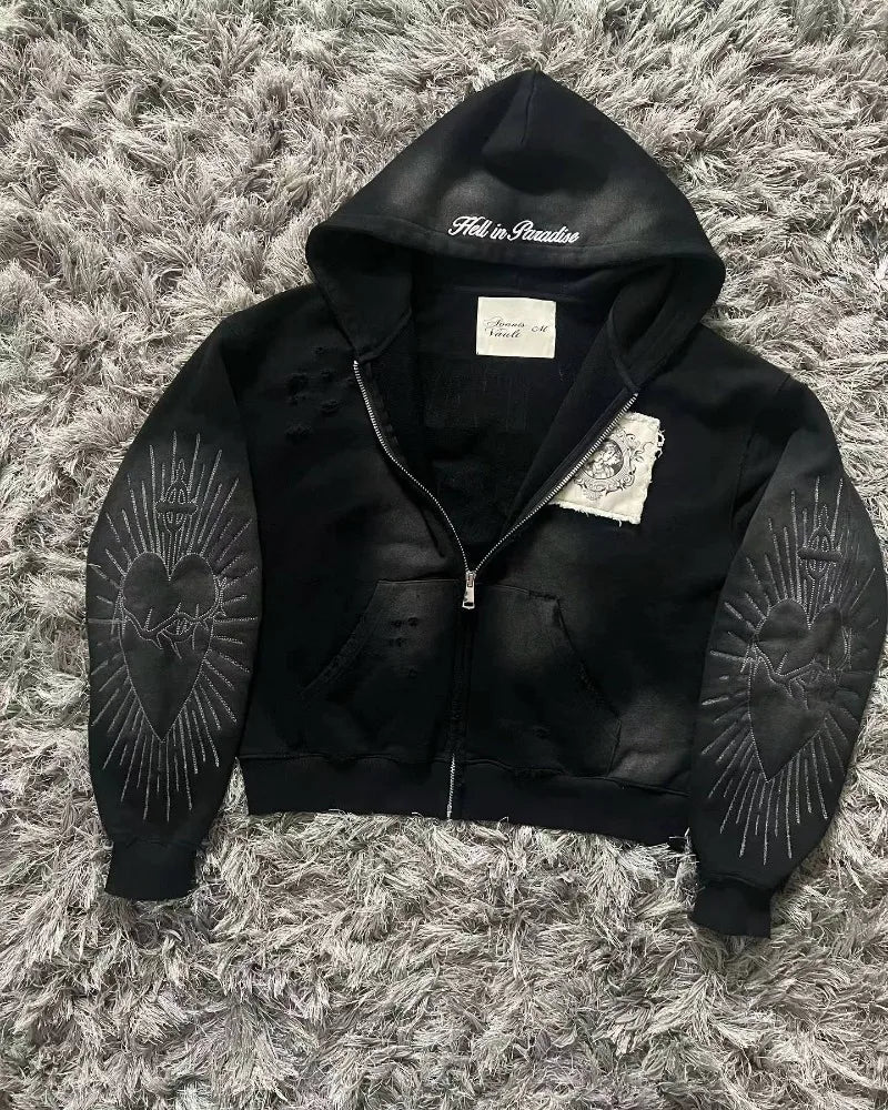Gothic Letter Patch Hoodie
