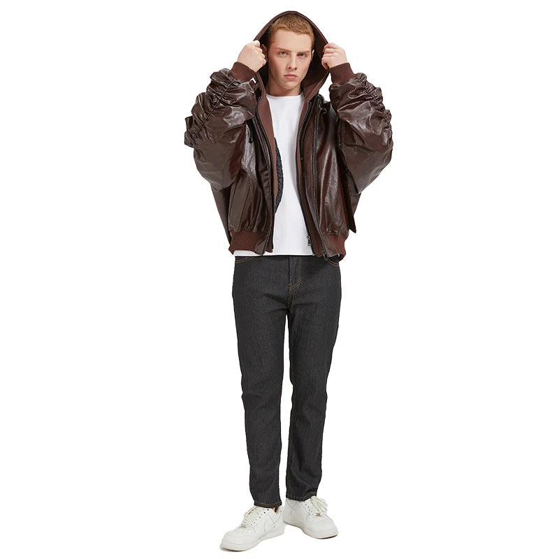 Quilted Brown Leather Jacket