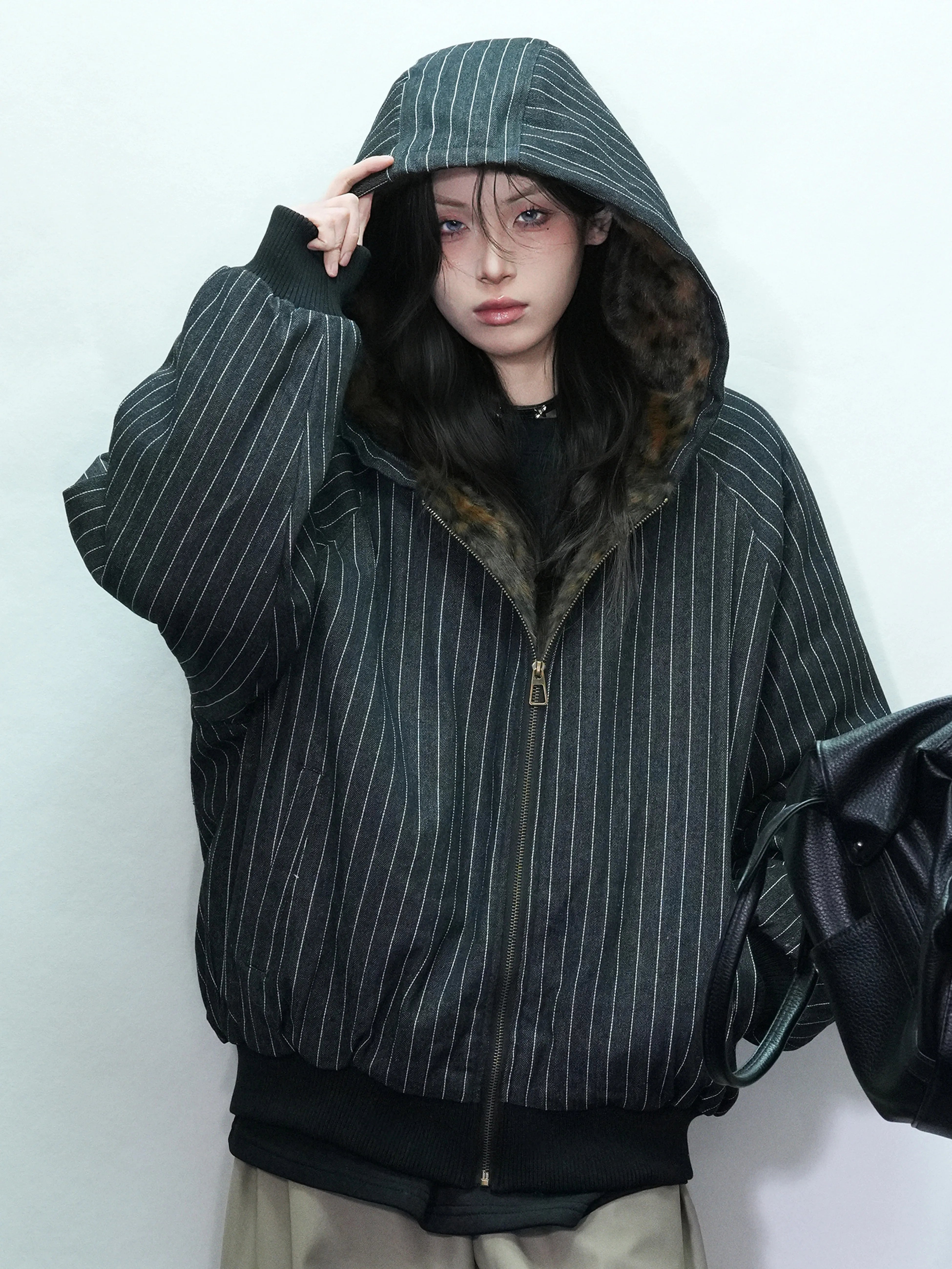 Retro Faux Fur Hoodie Jacket