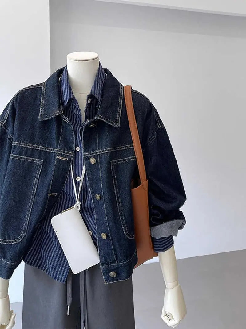 Washed Oversized Denim Workwear Jacket