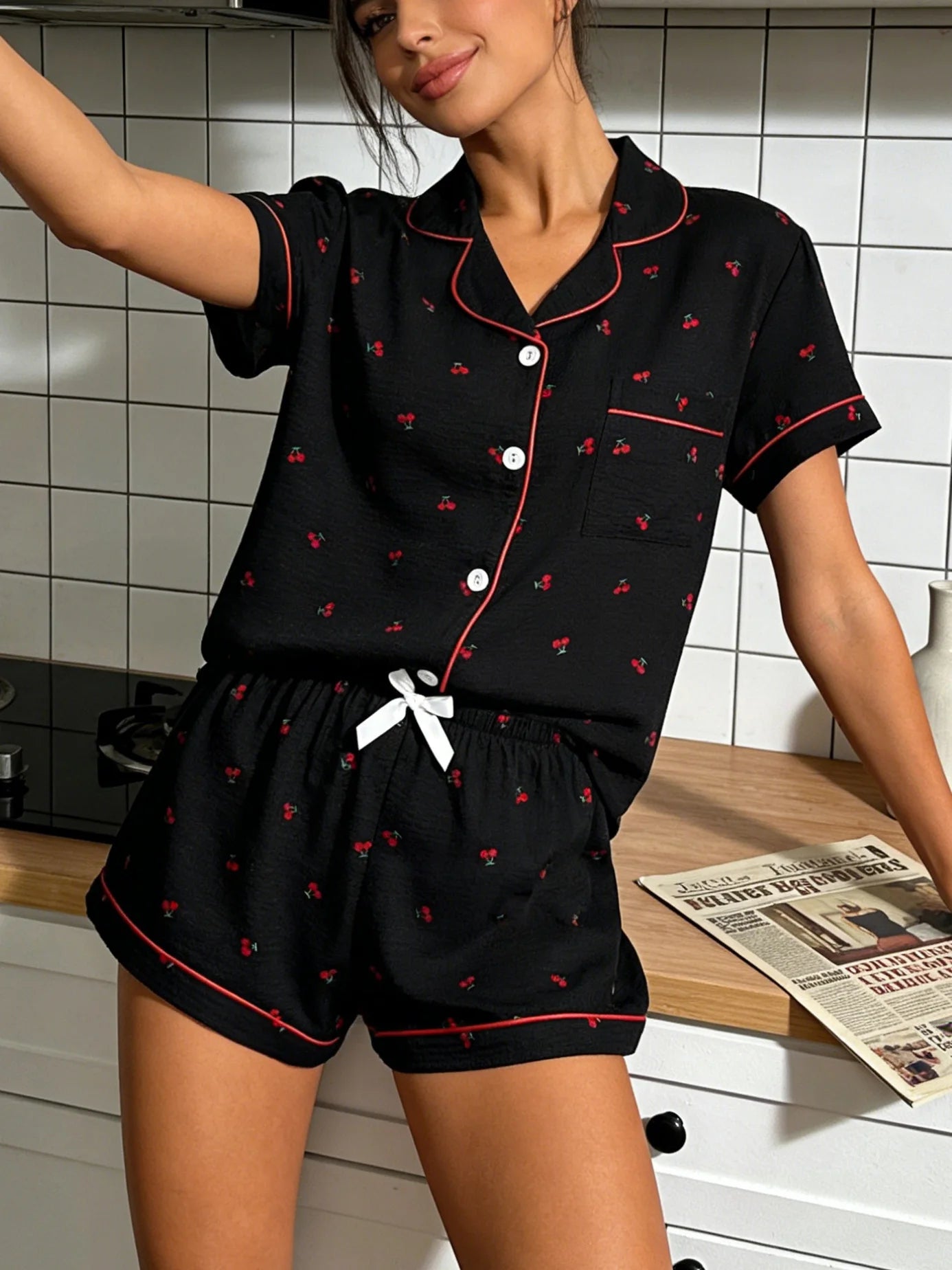 Floral Ruffle Pajama Set