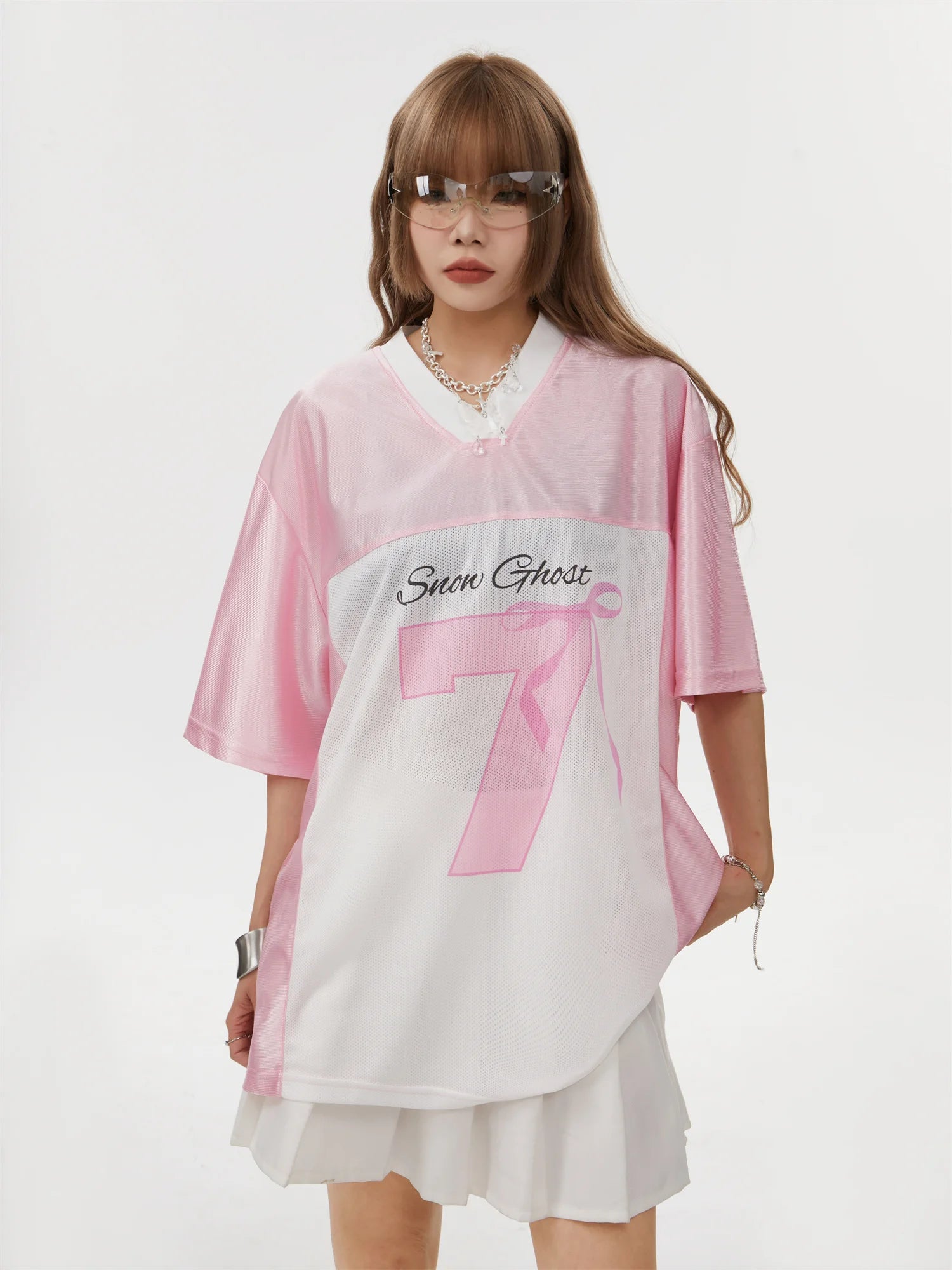 Pink Bow Number 7 Tee