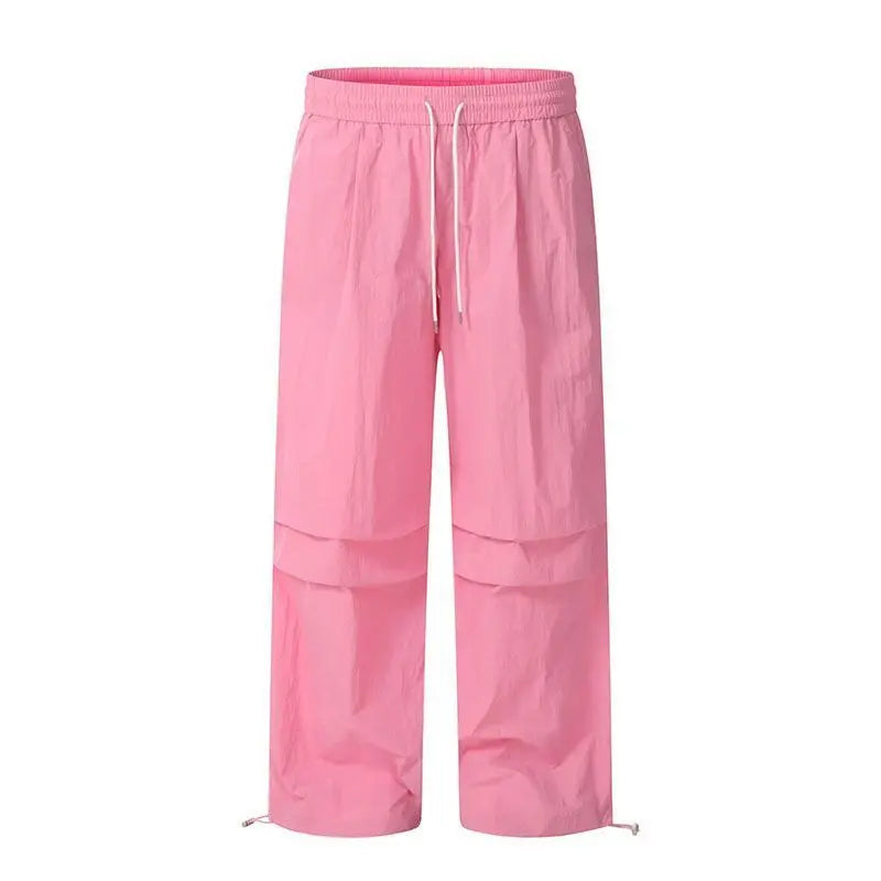 Brown Wide-Leg Parachute Pants