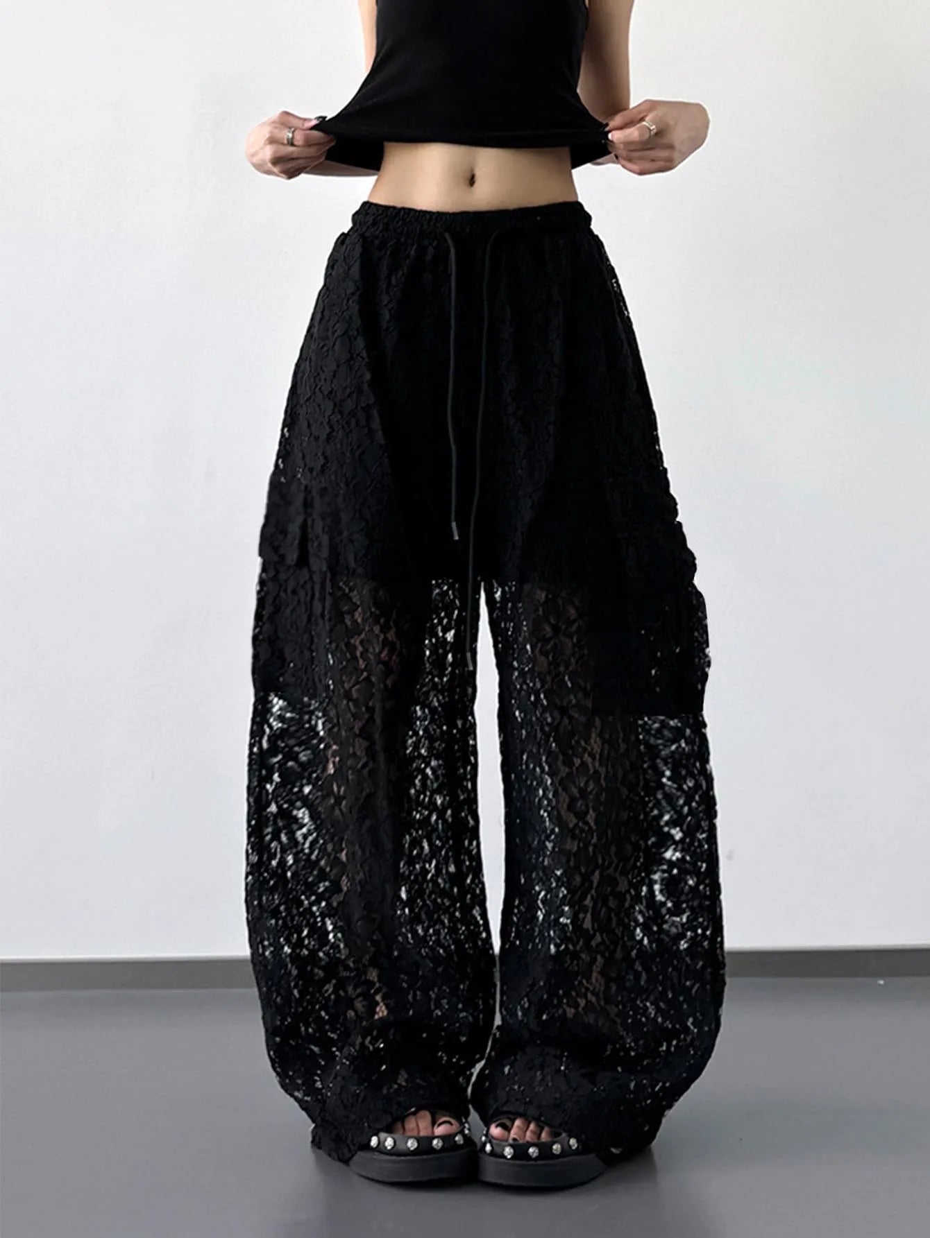 Coquette Lace Cargo Pants